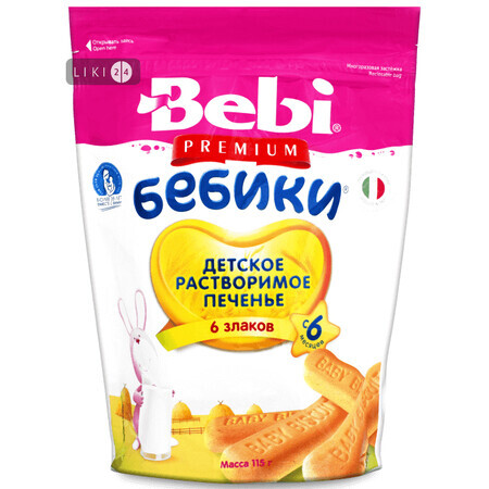 Печиво Bebi Premium Бебіки 6 злаків, 115 г