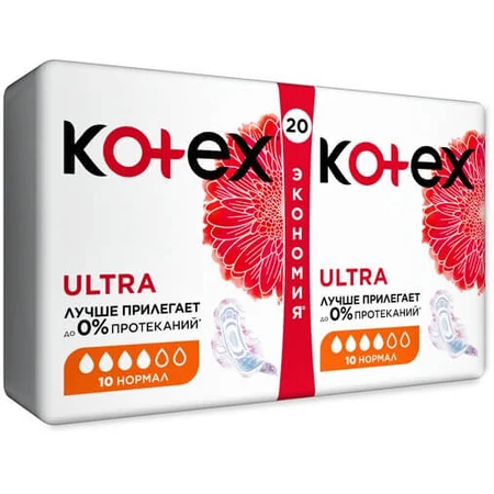 Прокладки гігієнічні Kotex Ultra Dry Normal Duo №20: ціни та характеристики