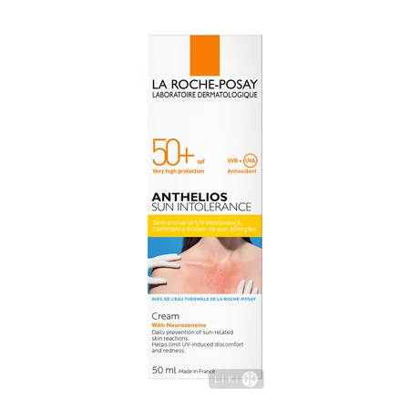 Солнцезащитный крем La Roche-Posay Anthelios Sun Intolerance Cream SPF50+ для кожи, склонной к солнечной непереносимости 50 мл: цены и характеристики