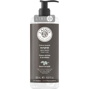 Крем для обличчя і тіла Laino Nourishing & Cleansing Cream для сухої та чутливої шкіри з олією карите 500 мл