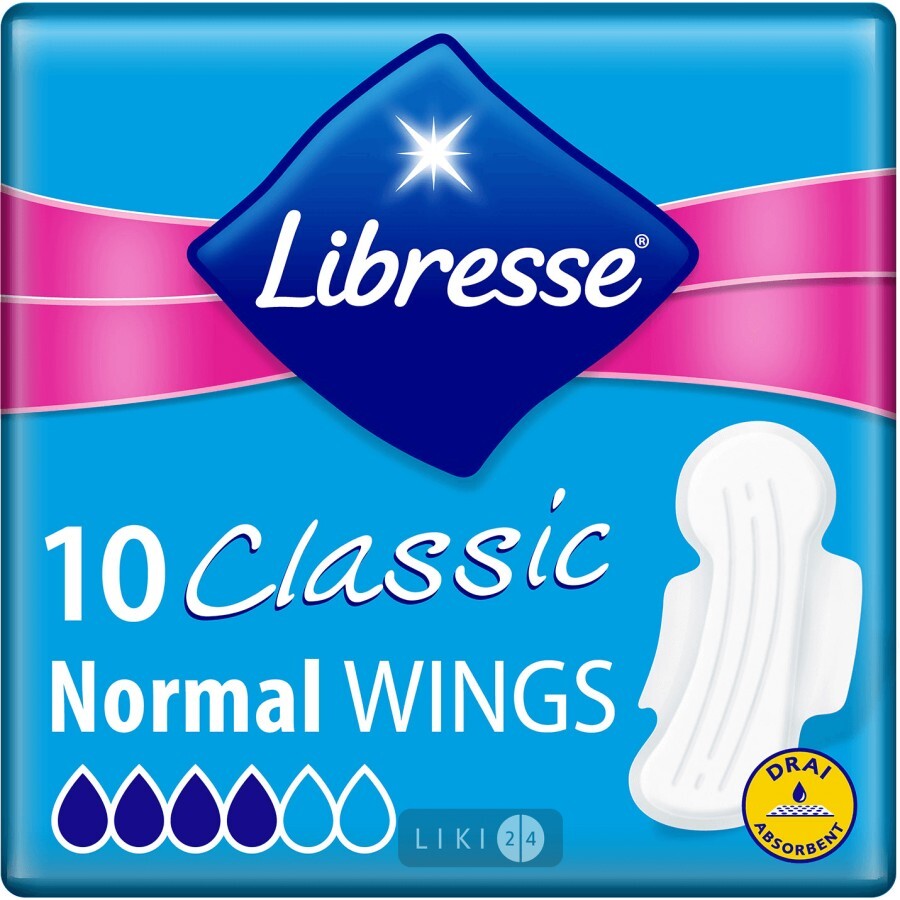 Прокладки гігієнічні Libresse Classic Ultra Normal Drai №10: ціни та характеристики