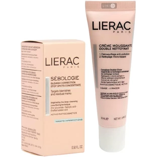 Набор Lierac Sebologie концентрат от прыщей 15 мл + гель для лица 30 мл