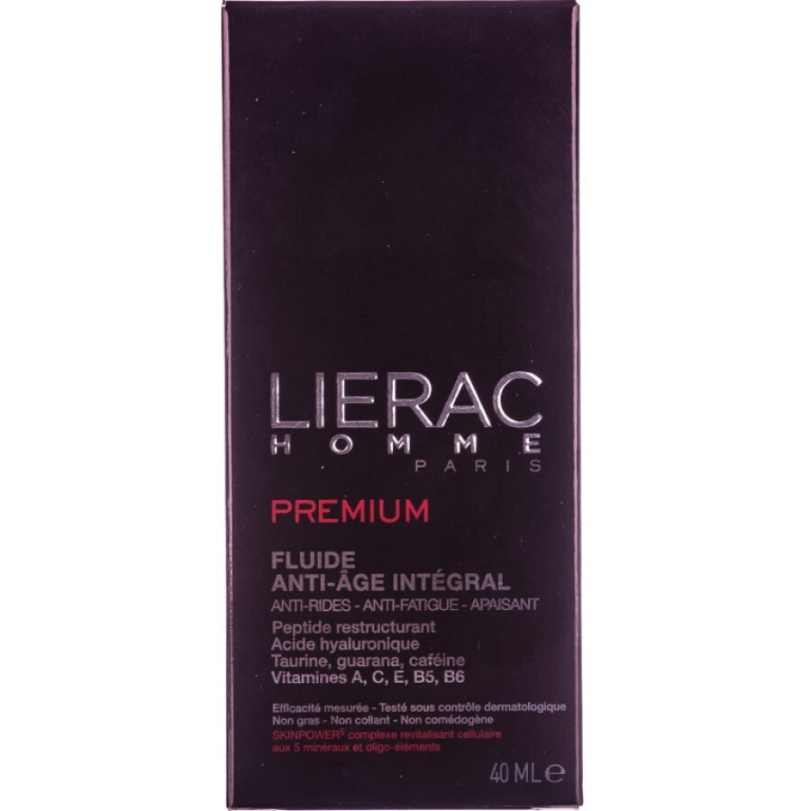 Флюїд Lierac Homme Premium для чоловіків, антивіковий, 40 мл: ціни та характеристики