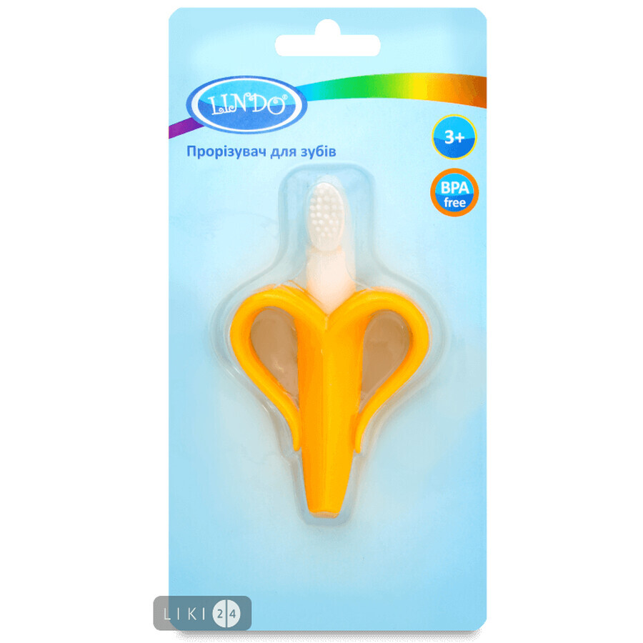 Прорезыватель-щётка для зубов Lindo DK01 силиконовый Банан: цены и характеристики
