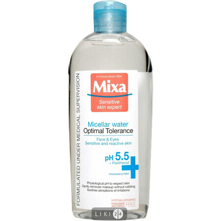 Міцелярна вода Mixa Hydrating для нормальної і сухої чутливої ​​шкіри обличчя 400 мл