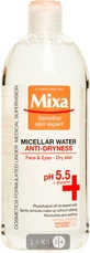 Мицеллярная вода Mixa Anti-dryness для сухой чувствительной кожи лица 400 мл
