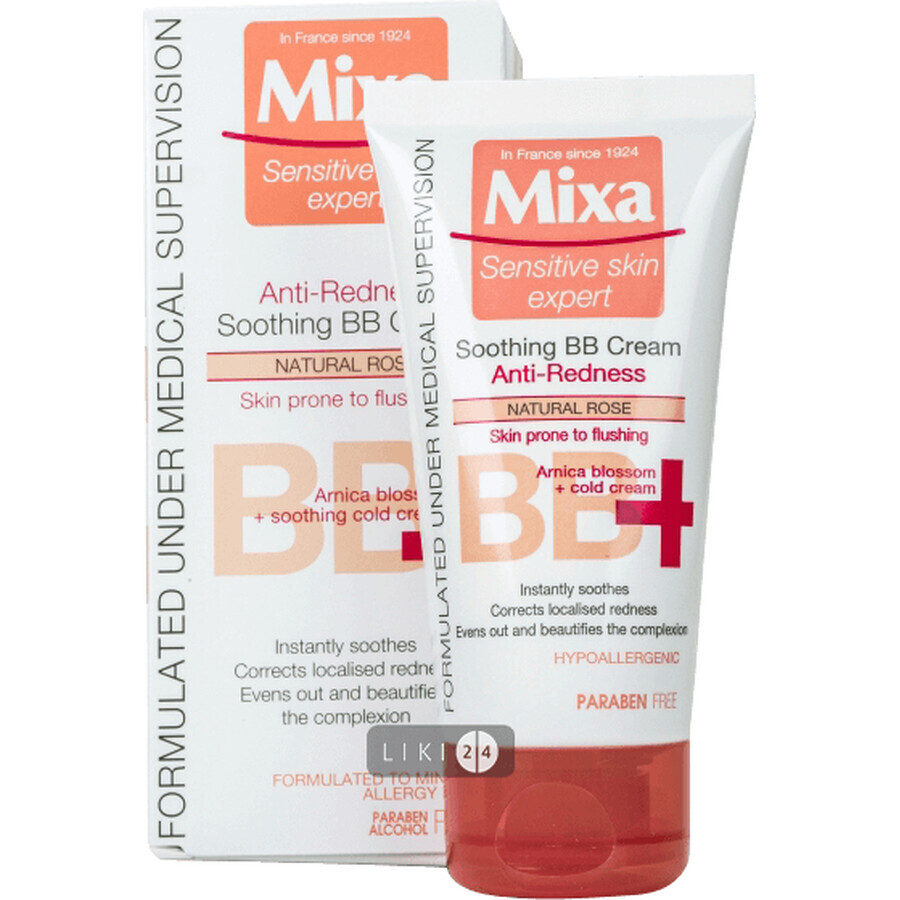 BB-крем MIXA для чутливлї шкіри заспокійл. проти почервонінь 50 мл : ціни та характеристики