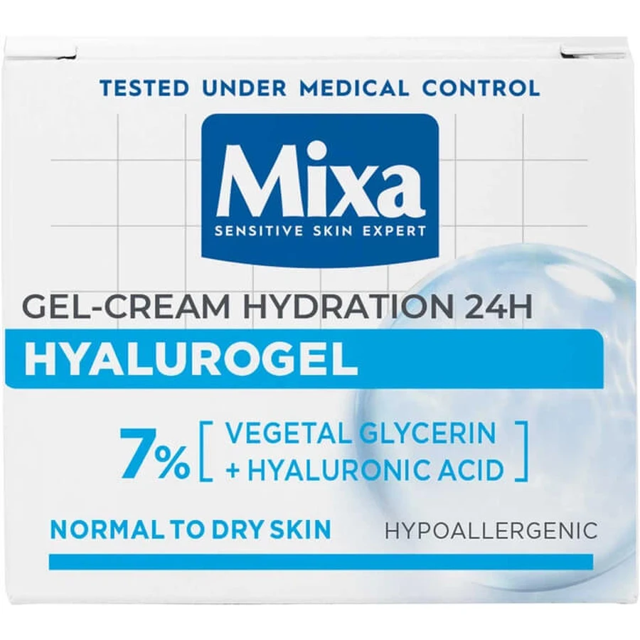 Крем-гель для обличчя Mixa Hydrating Hyalurogel Intensive Hydration, зволожувальний, 50 мл: ціни та характеристики