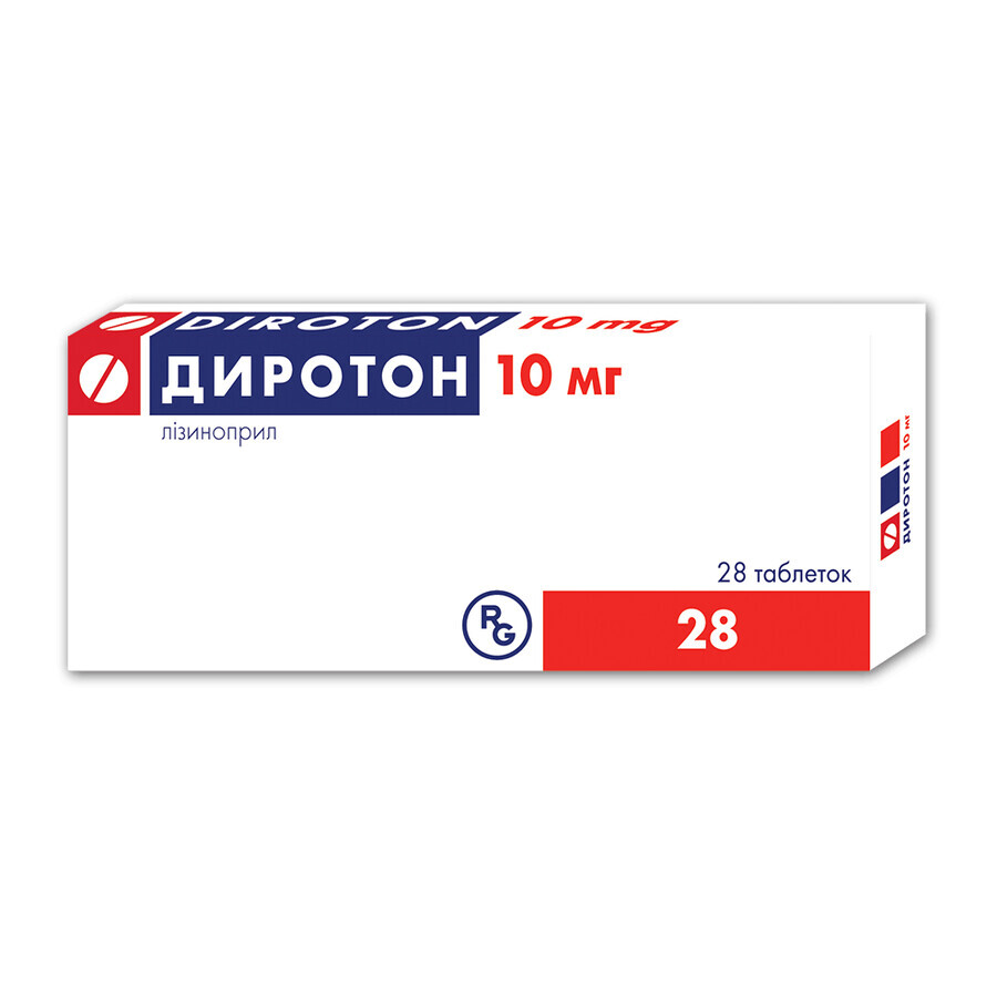Диротон табл. 10 мг блістер №28: ціни та характеристики