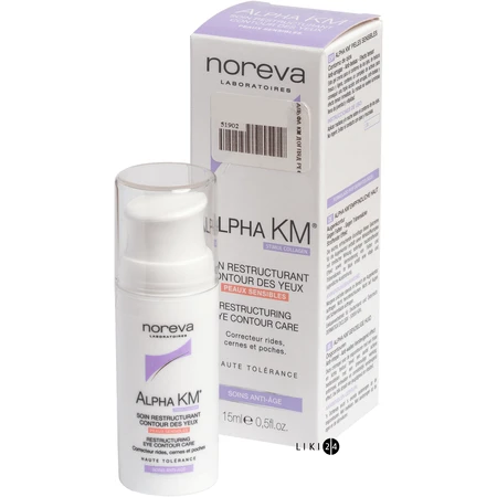 Реструктуруючий догляд для контуру очей Noreva Laboratoires Alpha KM Restructuring Treatment Eye Contour 15 мл: ціни та характеристики