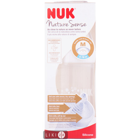Бутылочка NUK Nature Sense соска силикон р.2 260 мл