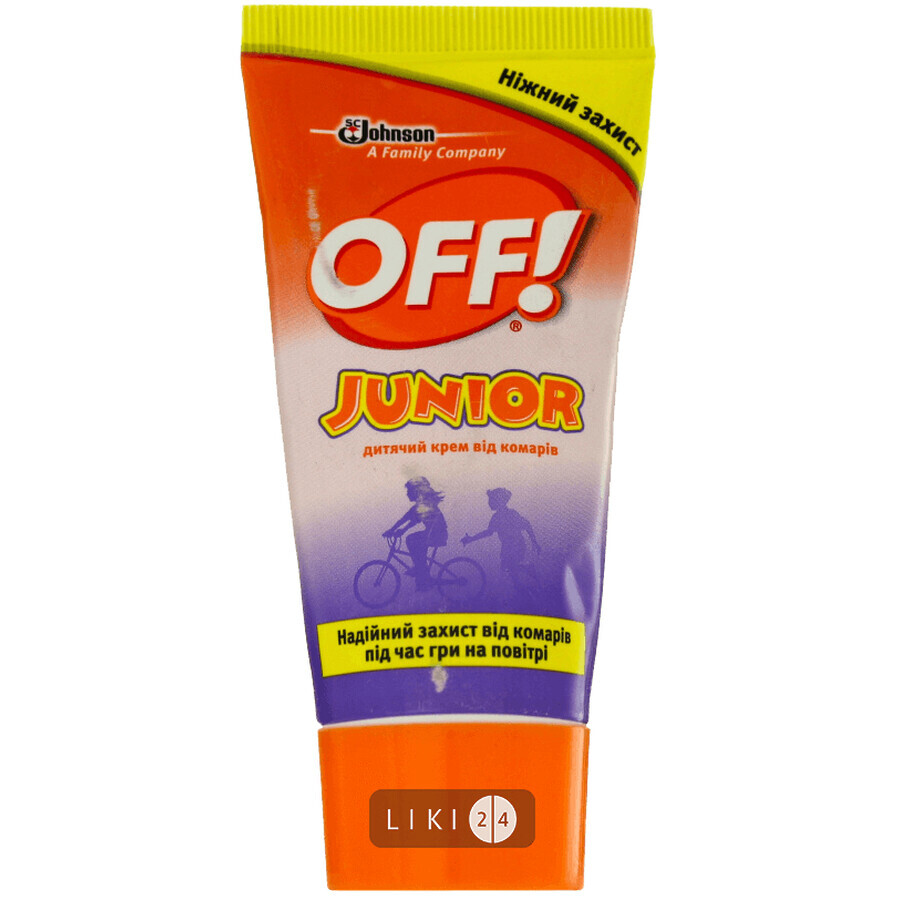Крем от комаров Off! Junior детский 50 мл: цены и характеристики