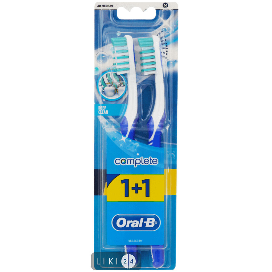 Зубная щетка Oral-B Комплекс Глубокая чистка средней жесткости 1+1: цены и характеристики