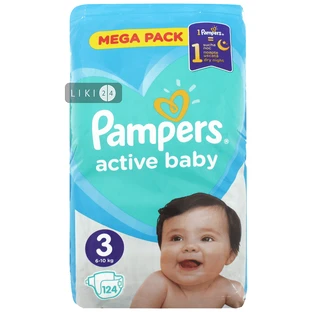 Подгузники Pampers Active Baby Midi 3 6-10 кг 124 шт