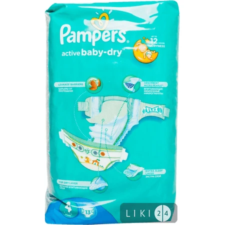 Подгузники Pampers Active Baby-Dry Maxі 4 8-14 кг 13 шт: цены и характеристики