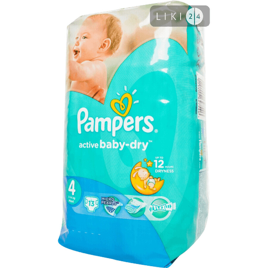 Підгузки Pampers Active Baby-Dry Maxі 4 8-14 кг 13 шт: ціни та характеристики