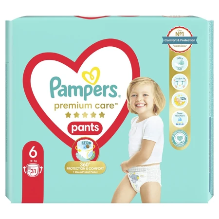 Подгузники-трусики Pampers Premium Care Pants 6 15+ кг 31 шт: цены и характеристики