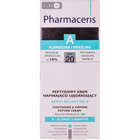 Крем для обличчя Pharmaceris A Sensi-Relastine-E SPF 20 пептидний зміцнювальний, 50 мл