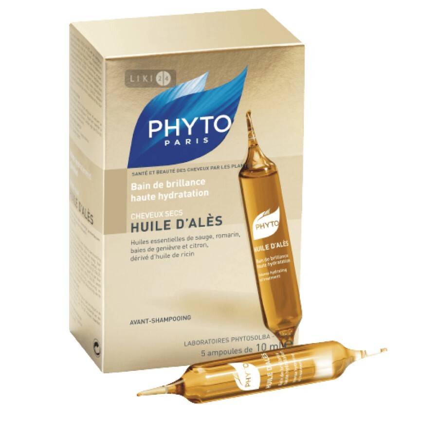 Олія Phyto Huile D'Ales Алеса Інтенсивне зволоження волосся 5 ампул по 10 мл: ціни та характеристики