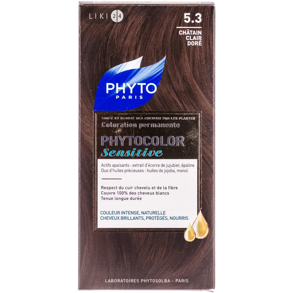 Крем-краска PHYTO Фитоколор Сенсетив тон 5,3, шатен светло золотистый: цены и характеристики