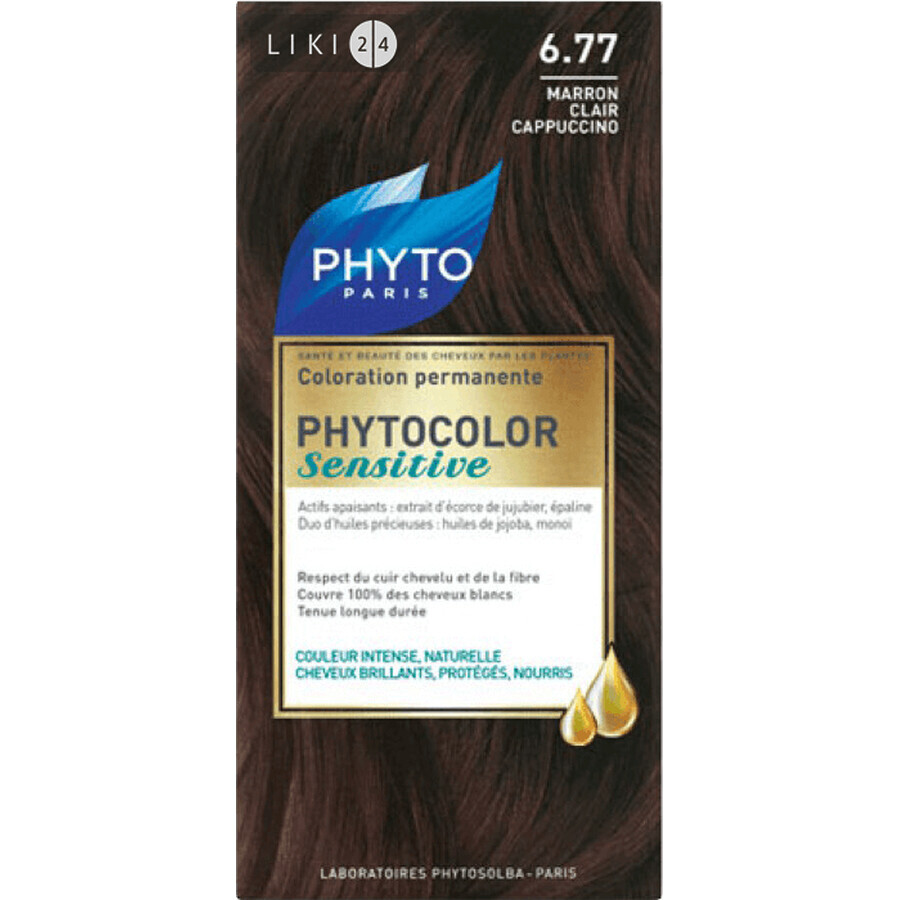 Крем-краска для волос PHYTO Фитоколор Сенсетив тон 6,77, светло-каштановый капучино: цены и характеристики