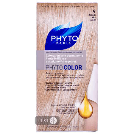 Крем-фарба для волосся PHYTO Фітоколор тон 9, блондин 