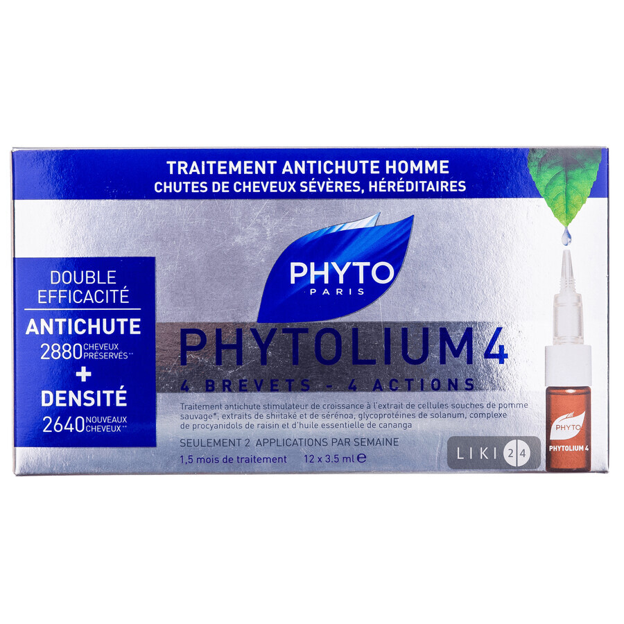 Стимулятор росту волосся Phyto Phytolium 4, 12 х 3,5 мл: ціни та характеристики