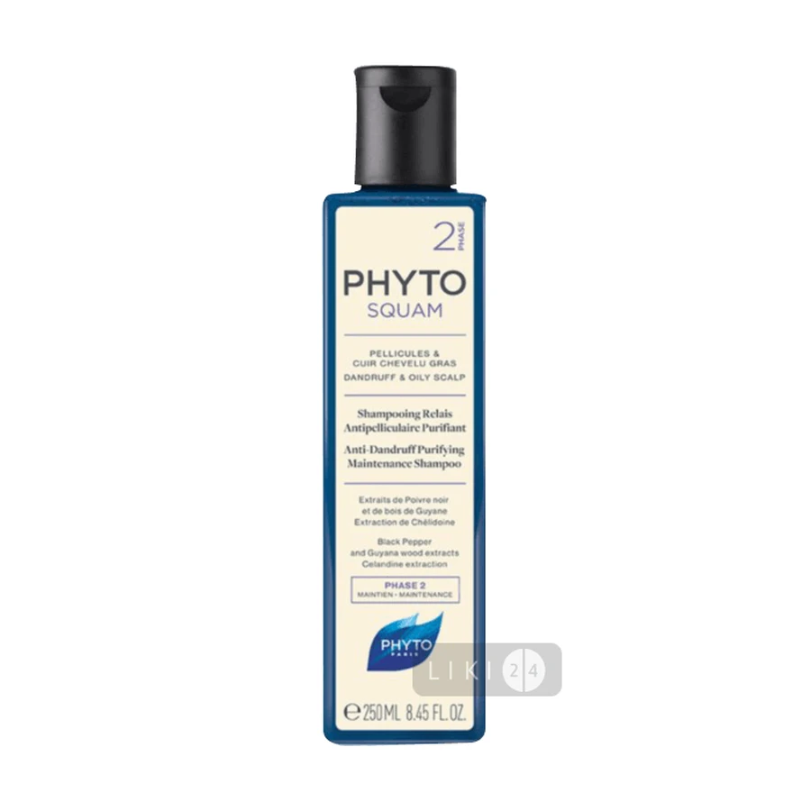 Шампунь Phyto Фітосквам проти лупи очищаючий 200 мл: ціни та характеристики