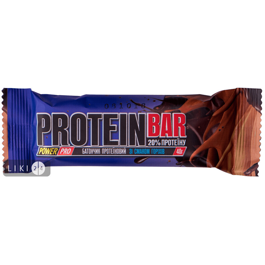 Батончик протеиновый Power Pro 20% протеина, со вкусом орехов, 40 г: цены и характеристики