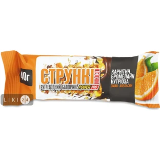 Батончик вуглеводний Power Pro Стрункі мюслі зі смаком апельсину 40 г