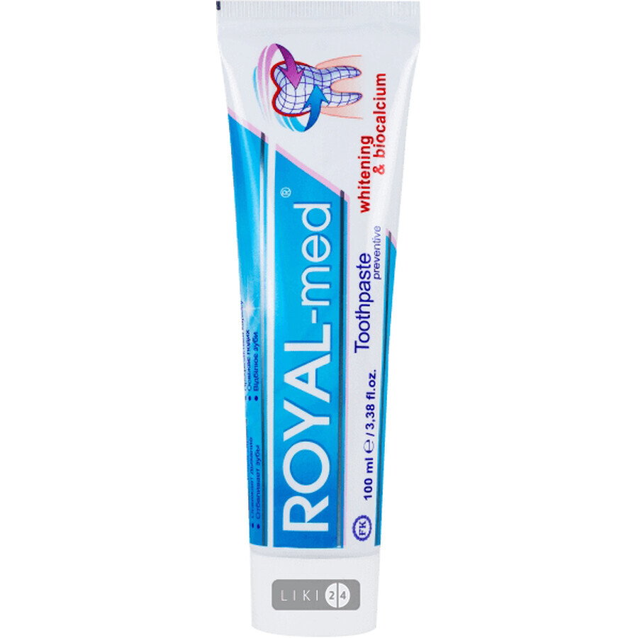 ROYAL-MED Зубная паста Отбеливание и биокальций 100мл : цены и характеристики