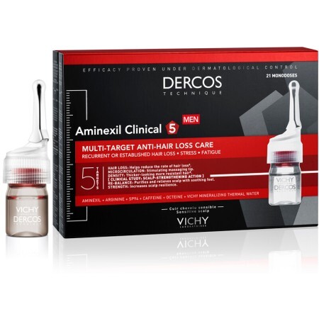 Cредство Vichy Dercos Aminexil Clinical 5 против выпадения волос комплексного действия для мужчин 21 х 6 мл