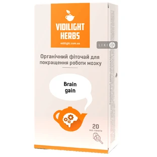 VIDILIGHT HERBS Фіточай Брейн Гейн поліпшення роботи мізків фільтр-пак. 3г №20 