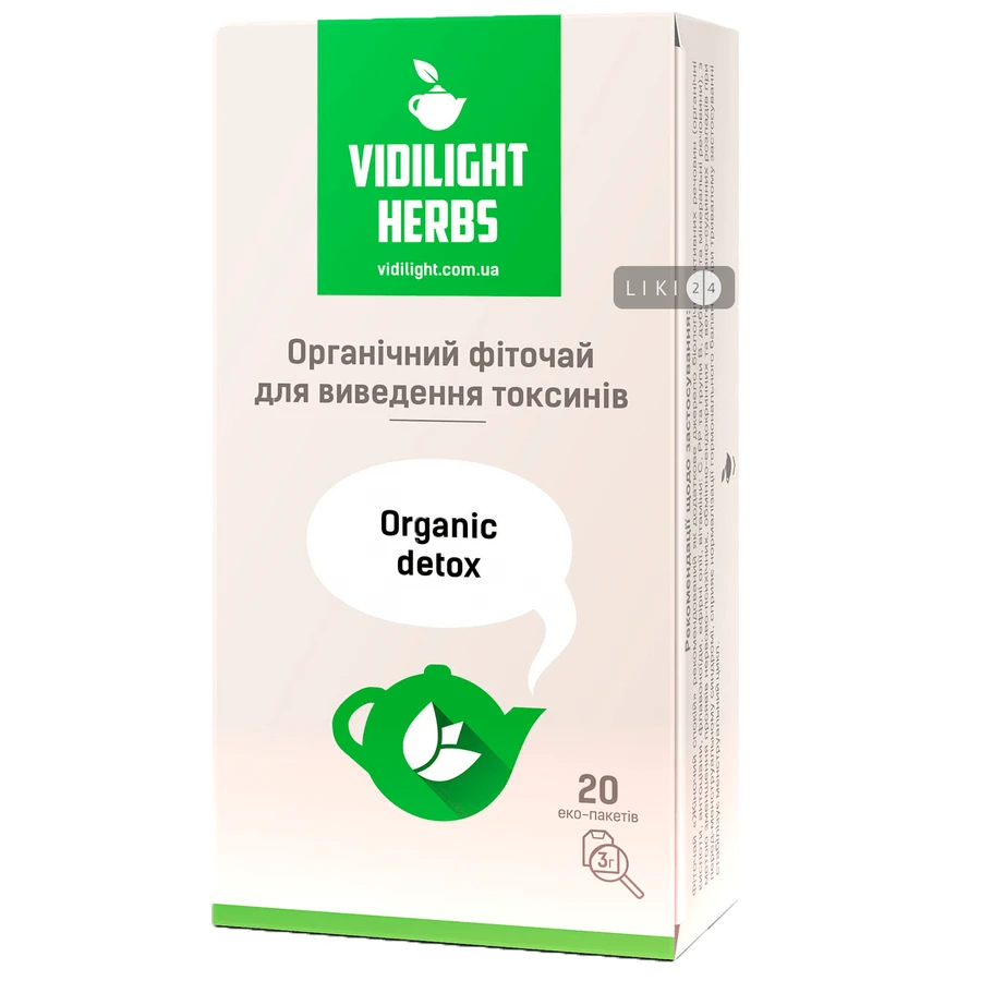 VIDILIGHT HERBS Фиточай Органик детокс фильтр-пак. 3г №20 : цены и характеристики