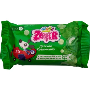 Крем-мыло детское Zeffir Baby твердое туалетное с экстрактом Алоэ 70 г