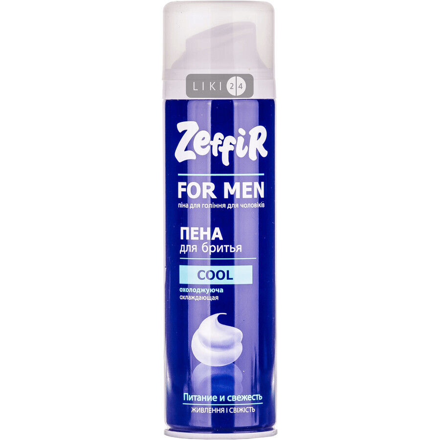 Пена для бритья ZEFFIR Cool Охлаждающая 200 мл: цены и характеристики