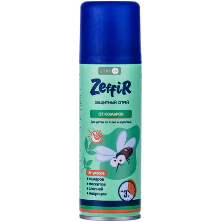 ZEFFIR Спрей-репеллент от комаров 3часа защиты 100мл 