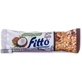 Батончик-мюслі Fitto Light з кокосовою стружкою 25 г