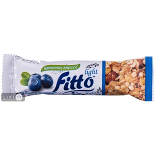 Батончик-мюслі Fitto Light Чорниця 25 г