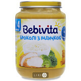 Пюре Bebivita Броколі Індичка овоче-м'ясне, 190 г