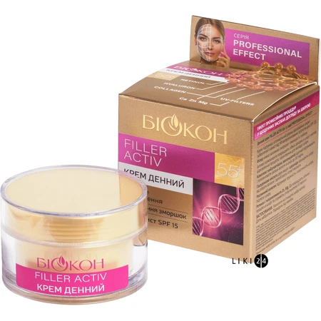Крем для обличчя Біокон Professional Effect Filler Activ 55+ Денний, 50 мл: ціни та характеристики