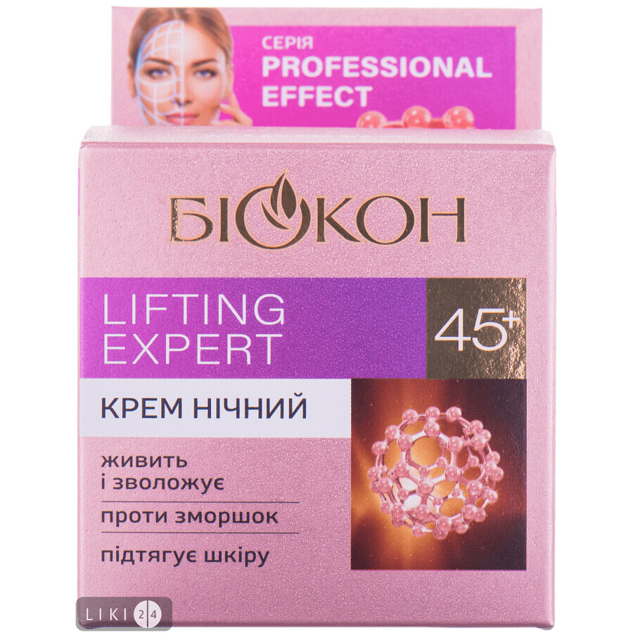 Крем для обличчя Біокон Professional Effect Lifting Expert 45+ Нічний, 50 мл: ціни та характеристики