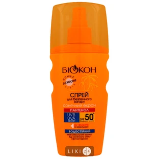 Спрей для безпечної засмаги Біокон Сонячний екран SPF-50+ 160 мл