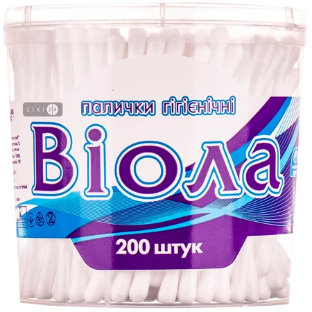 Ватні палички Віола кругла упаковка 200 шт: ціни та характеристики
