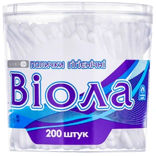 Ватні палички Віола кругла упаковка 200 шт