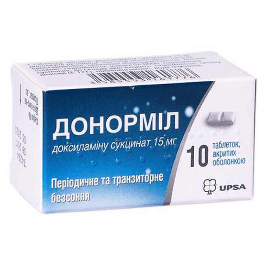 Донорміл таблетки в/о 15 мг туба №10
