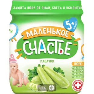 Невеличке ЩАСТЯ Пюре овочеве Кабачок 80г 