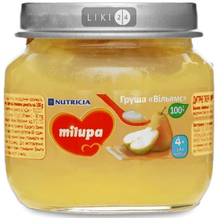 Нутриція Milupa Пюре фруктове Груша Вільямс з 4міс. 100г 