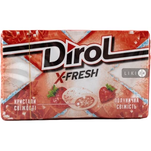 Резинка жеват. DIROL X-FRESH Клубничная свежесть 18г 