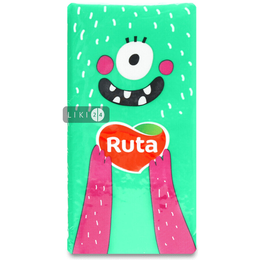 РУТА Платочки носовые Ruta Monsters б/аромата №1(10) : цены и характеристики